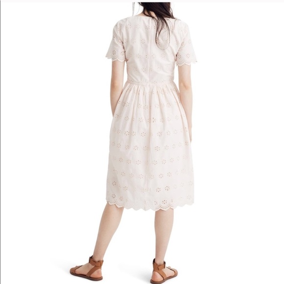 SOLD- Madewell Scalloped Eyelet Midi Dress - Picture 2 of 9